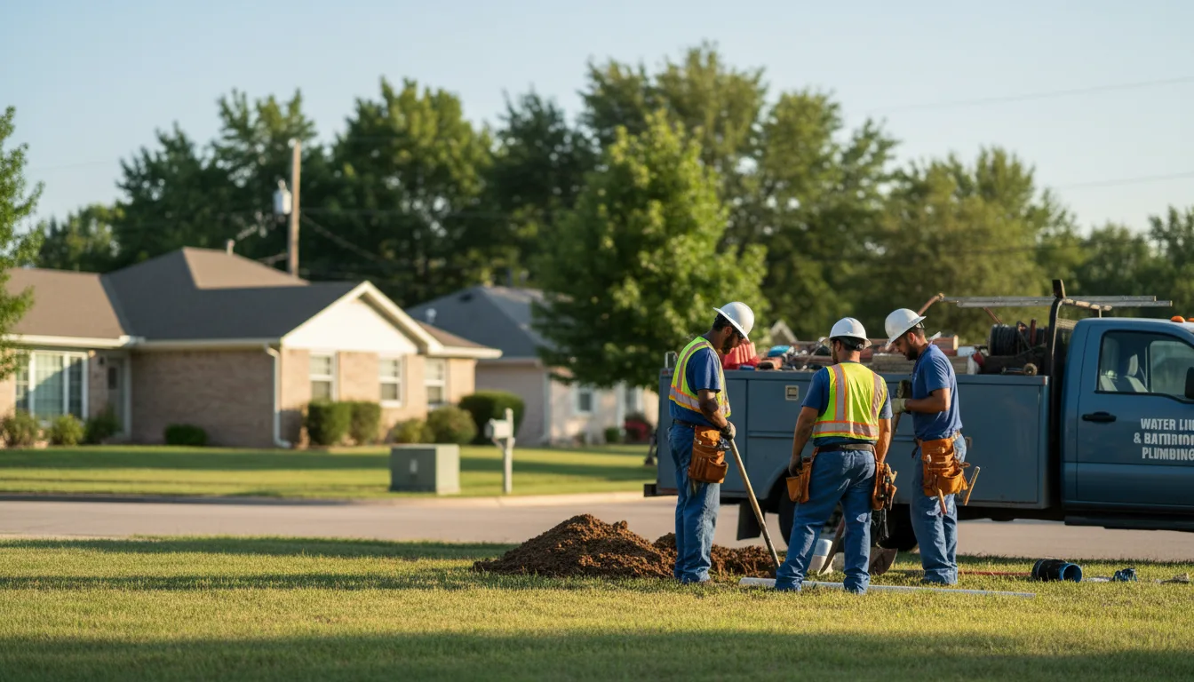 Residential water line and bathroom plumbing service in Somerville, IN
